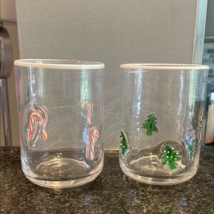 Anthropologie Christmas Juice glass set